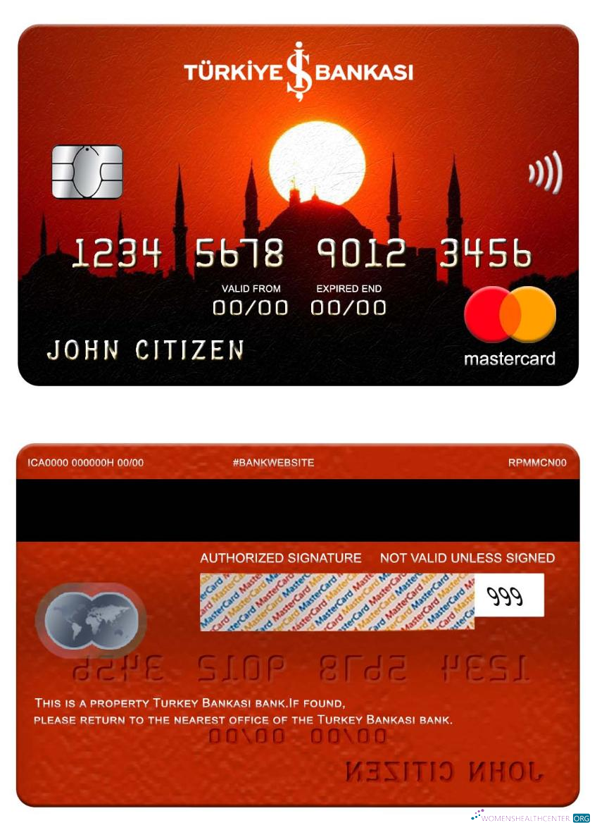 Download Turkey Bankasi bank mastercard Photoshop template